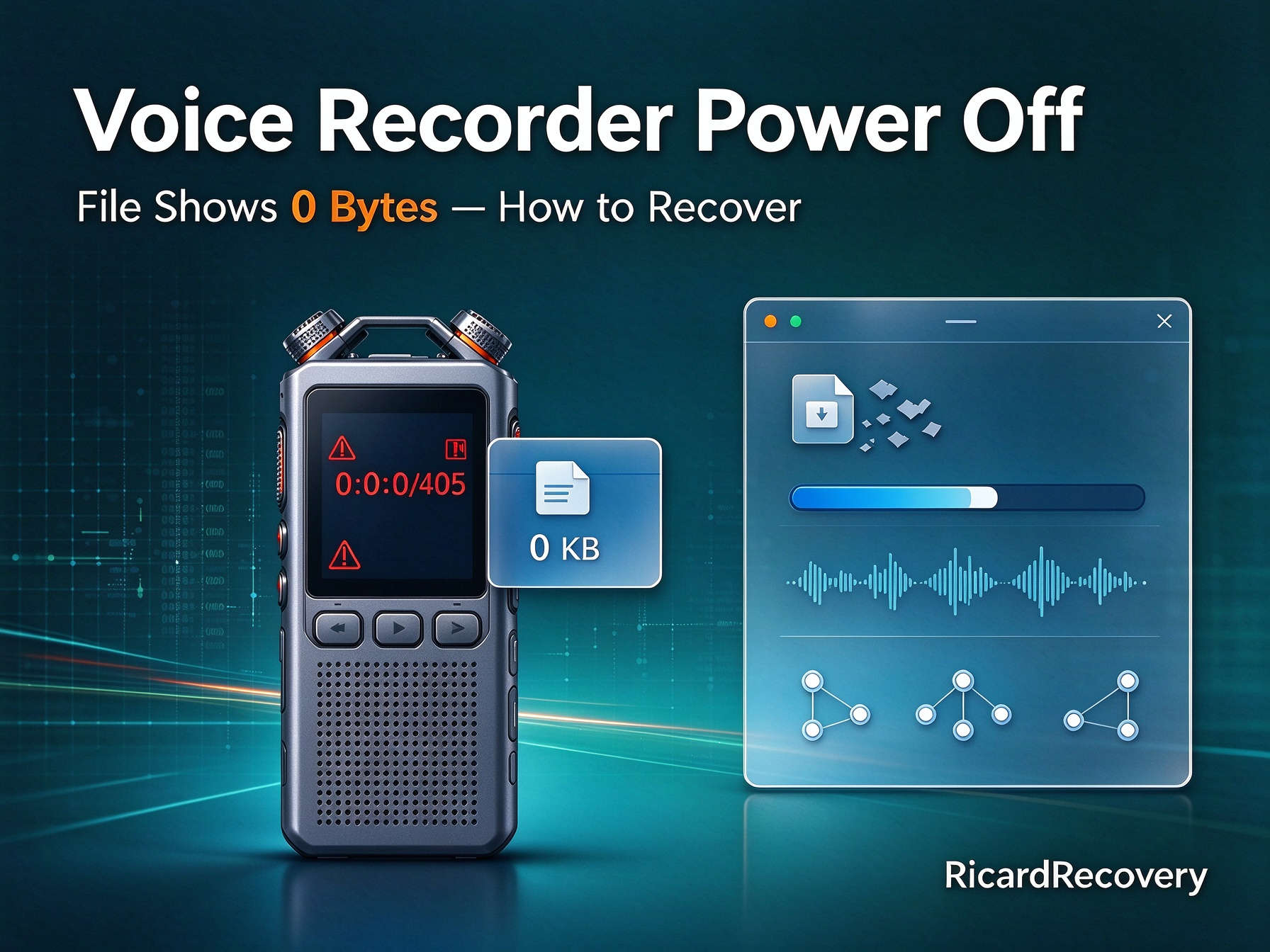 Voice Recorder Powered Off Without Pressing Stop — 0 byte WAV File Recover Complete
